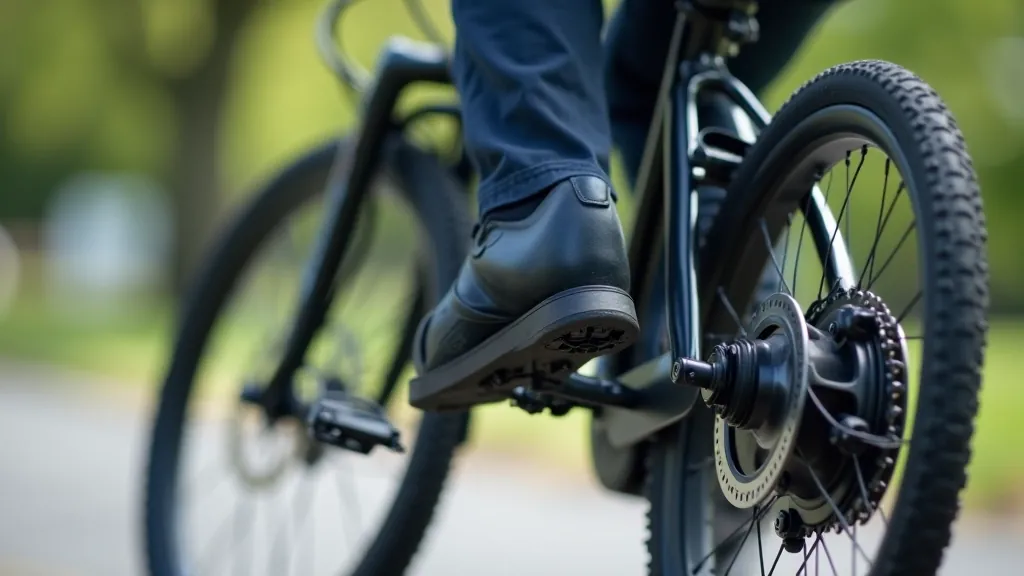 Close-up of e-bike motor and drivetrain showing pedal-assist system components